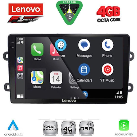 Lenovo Ηχοσύστημα Αυτοκινήτου για Dacia Duster 2012-2019 (Bluetooth/USB/WiFi/GPS/Apple-Carplay/Android-Auto) με Οθόνη Αφής 9"