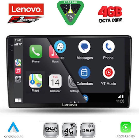 Lenovo Car Audio System for Dacia Duster 2012-2019 Bluetooth USB WiFi GPS Apple CarPlay Android Auto with 9" Touch Screen