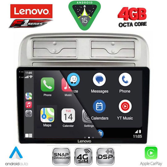 Lenovo Car Audio System for Fiat Grande Punto 2005-2012 (Bluetooth/USB/WiFi/GPS/Apple CarPlay/Android Auto) with 9" Touch Screen