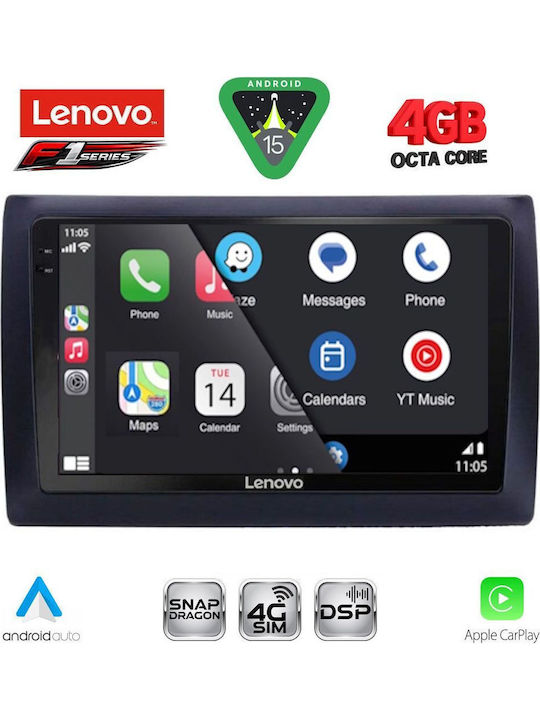 Lenovo Car Audio System for Fiat Stilo 2001-2007 (Bluetooth/USB/WiFi/GPS/Apple CarPlay/Android Auto) with 9" Touch Screen