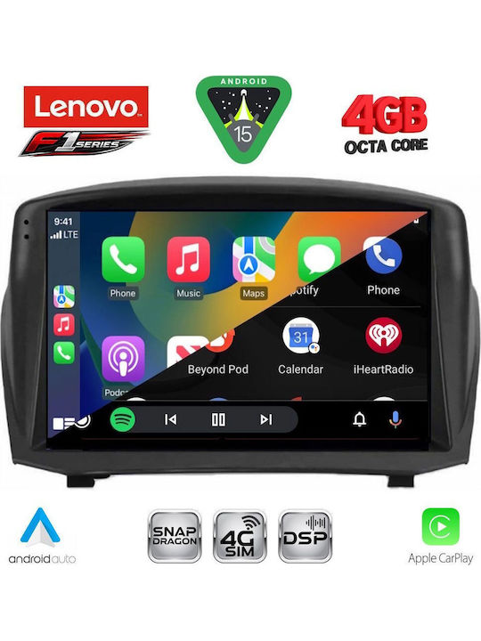 Lenovo Car Audio System for Ford Fiesta 2008-2017 Bluetooth USB WiFi GPS Apple CarPlay Android Auto with 9" Touch Screen