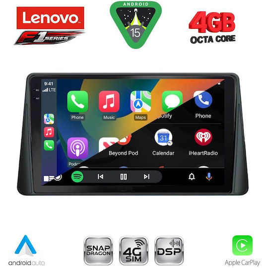 Lenovo Car Audio System for Ford Focus 2019 Bluetooth USB WiFi GPS Apple CarPlay Android Auto with 9" Touch Screen