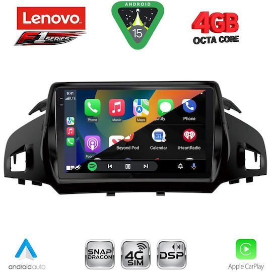 Lenovo Car Audio System for Ford Kuga / C-Max 2013-2019 (Bluetooth/USB/WiFi/GPS/Apple CarPlay/Android Auto) with 9" Touch Screen