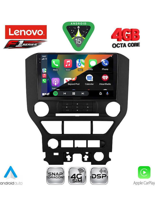 Lenovo Car Audio System for Ford Mustang 2015-2020 Bluetooth USB Wi-Fi GPS Apple CarPlay Android Auto with 9-Inch Touch Screen LENOVO SSQ 9166 CPA 3BUT
