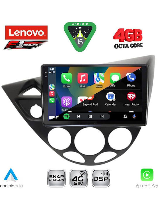Lenovo Car Audio System for Ford Focus 1998-2004 Bluetooth USB WiFi GPS Apple CarPlay Android Auto with 9" Touch Screen