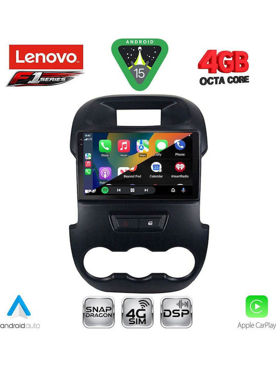 Lenovo Car Audio System for Ford Ranger 2011-2015 Bluetooth USB WiFi GPS Apple CarPlay Android Auto with 9" Touch Screen