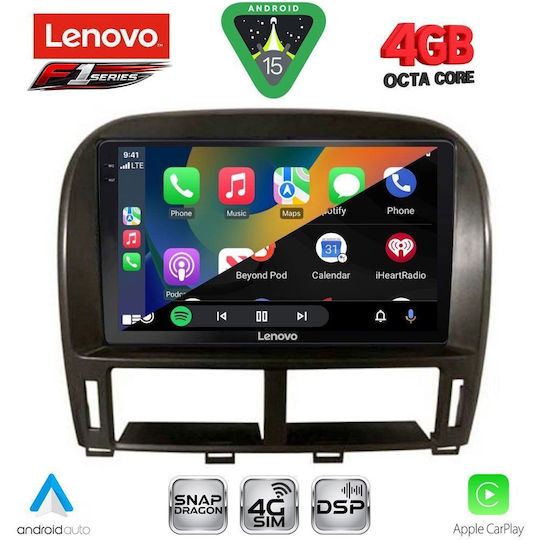 Lenovo Car Audio System for Jaguar XF Lexus LS 2000-2006 Bluetooth USB WiFi GPS Apple CarPlay Android Auto with 9" Touch Screen