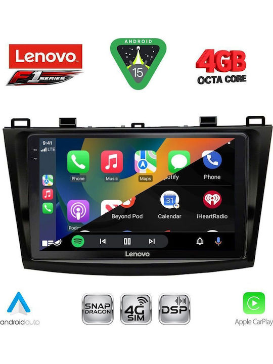 Lenovo Car Audio System for Mazda 3 2009-2014 Bluetooth USB WiFi GPS Apple CarPlay Android Auto with 9" Touch Screen