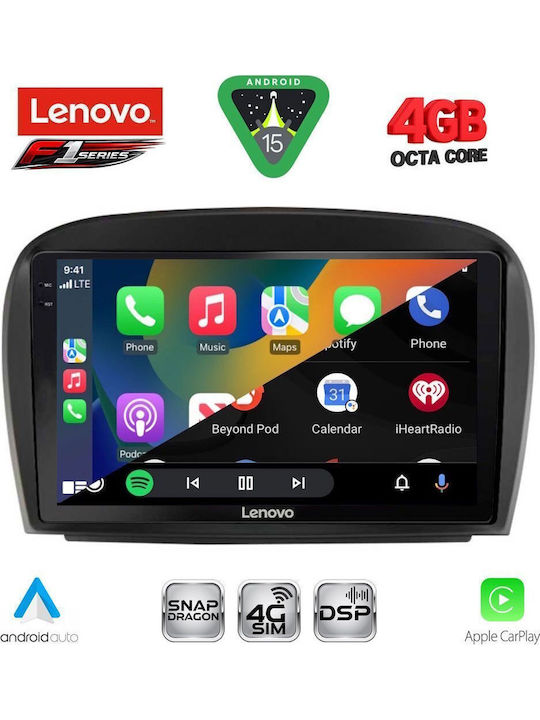 Lenovo Car Audio System for Mercedes-Benz SL 2006-2012 Bluetooth USB WiFi GPS Apple CarPlay Android Auto with 9" Touch Screen