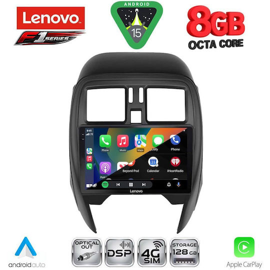 Lenovo Car Audio System for Nissan Micra 2014-2017 (Bluetooth/USB/WiFi/GPS/Apple CarPlay/Android Auto) with 9" Touch Screen