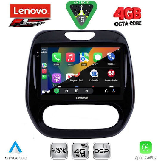 Lenovo Ηχοσύστημα Αυτοκινήτου για Renault Captur 2013-2019 (Bluetooth/USB/WiFi/GPS/Apple-Carplay/Android-Auto) με Οθόνη Αφής 9"