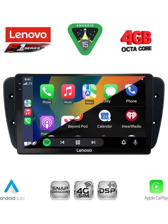 Lenovo Car Audio System for Seat Ibiza 2008-2015 (Bluetooth/USB/WiFi/GPS/Apple CarPlay/Android Auto) with 9" Touch Screen