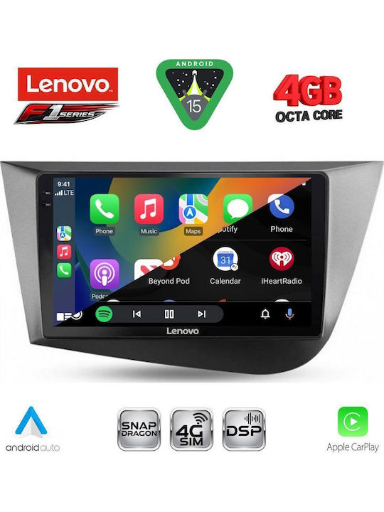 Lenovo Car Audio System for Seat Leon 2005-2012 Bluetooth USB WiFi GPS Apple CarPlay Android Auto with 9" Touch Screen