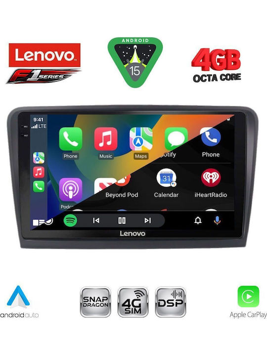 Lenovo Car Audio System for Skoda Rapid 2012-2023 (Bluetooth/USB/WiFi/GPS/Apple CarPlay/Android Auto) with 9" Touch Screen
