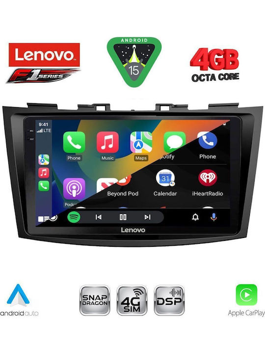 Lenovo Car Audio System for Suzuki Swift 2011-2016 (Bluetooth/USB/WiFi/GPS/Apple CarPlay/Android Auto) with 9" Touch Screen