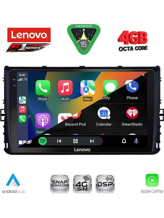 Lenovo Car Audio System for Volkswagen Polo T-Roc T-Cross 2018-2022 Bluetooth USB WiFi GPS Apple CarPlay Android Auto with 9 Inch Touch Screen LENOVO SSQ 9758 CPA