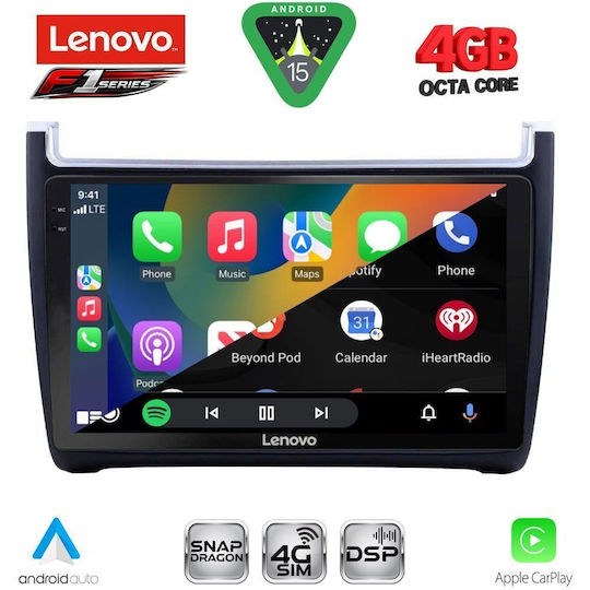 Lenovo Car Audio System for Volkswagen Polo 2014-2017 (Bluetooth/USB/WiFi/GPS/Apple CarPlay/Android Auto) with 9" Touch Screen