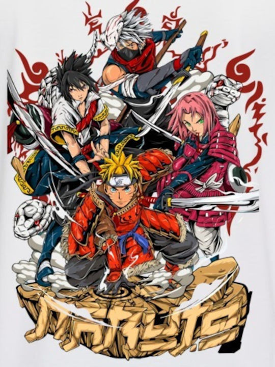 Oversized T-shirt Naruto Team 7 Samurai Warriors Pop Culture White