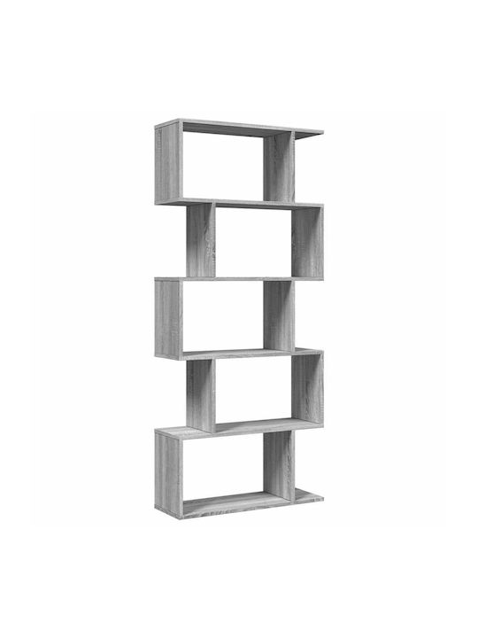 Grey Bookcase 70x24x161cm