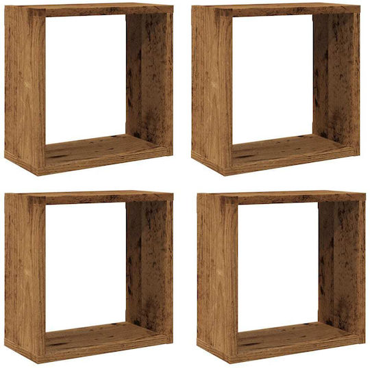 Shelves Wall 4pcs 30x15x30cm Coffee Shelves Wall 4pcs 30x15x30cm Coffee