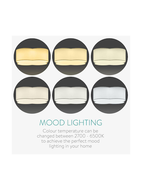 Navaris Ceiling Light 42cm White with Integrated LED and Remote Control