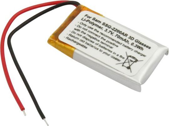 Avizar Samsung Ssg-2200ar Li-polymer 3.7v 70mah 0.3wh 3d Eyeglasses Battery White