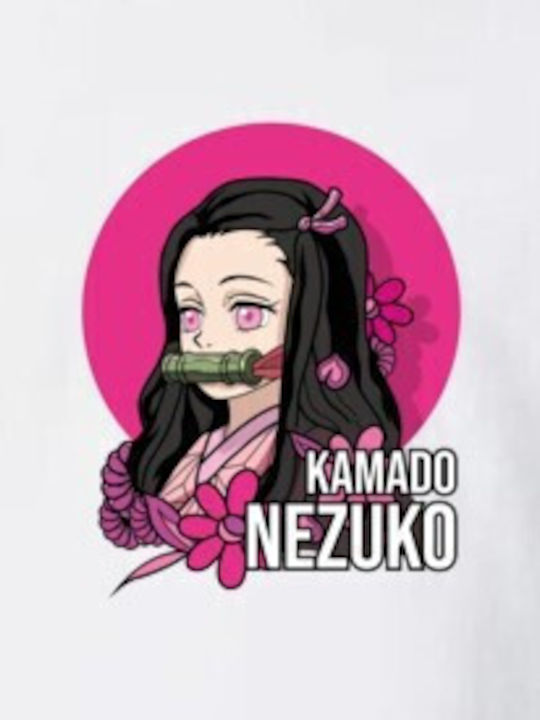 Kinderoberteile T-Shirts Weiß Kamado Nezuko Anime-Illustration