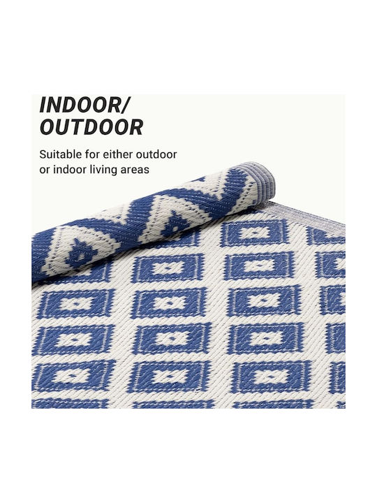 Jemidi24 Χαλί Εξωτερικού Χώρου Ορθογώνιο White/blue 120x180cm