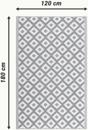 Jemidi24 Χαλί Εξωτερικού Χώρου Ορθογώνιο White/grey 120x180cm