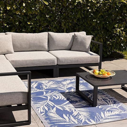 Jemidi24 Außenbereich Wohnzimmer Teppich Rechteckig Dunkelblau 120x180cm