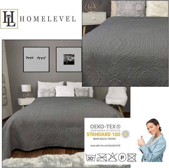 Homelevel Κουβερλί Υπέρδιπλο Gray 240x260cm