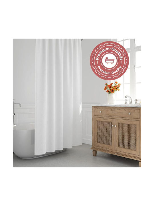 Valneo Shower Curtain Fabric 180x200cm White