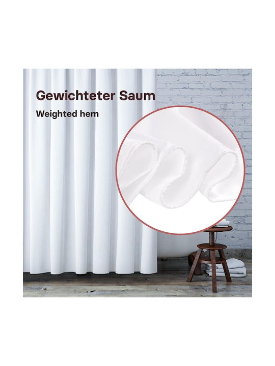 Valneo Shower Curtain Fabric 180x200cm White