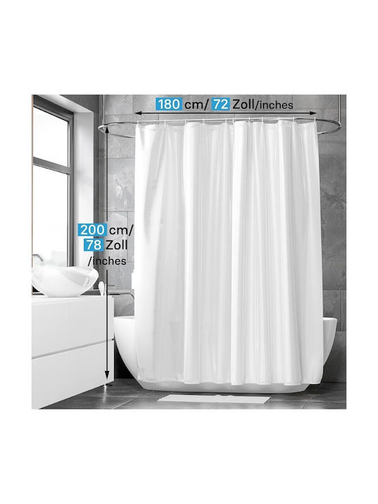Valneo Shower Curtain Fabric 180x200cm White