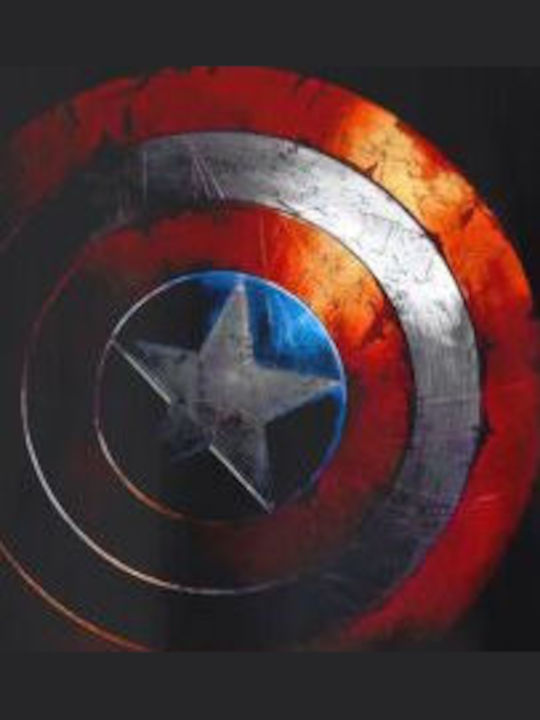 Kids T-shirt Black Captain America Shield Abstract
