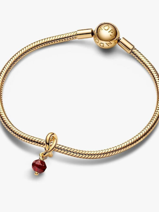 Pandora Hängendes Charm mit Steinen aus Vergoldetem Silber Rote