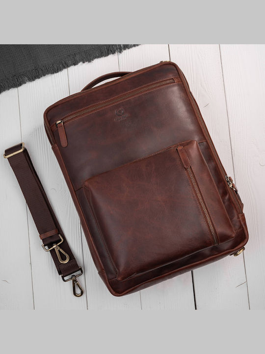 Premium Leather Urban Backpack Work Laptop Cognac Paolo Peruzzi Ay-31-cg Premium Leather Urban Backpack Work Laptop Cognac Paolo Peruzzi Ay-31-cg