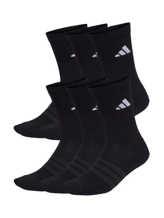adidas Cushioned Crew Socks Running Socks Black 6 Pairs