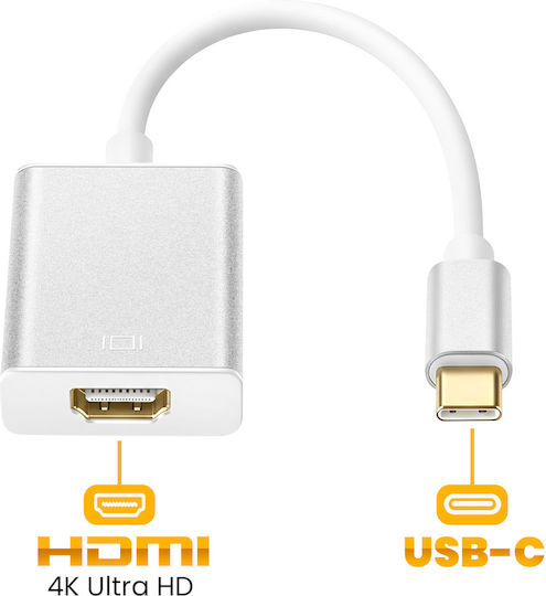 Avizar Hdmi Usb-c Konverter Kabel Smartphone Laptop Ultra Hd 4k Video Weiß