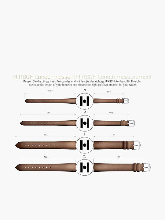 Hirsch Louisianalook Alligator Δερμάτινο Λουράκι Καφέ 22mm