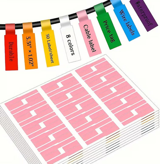 Set Waterproof Self-Adhesive Cable Organization Labels 10pcs 8.4x2.6x1.4cm Green