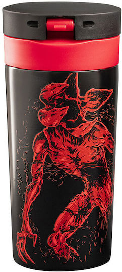 Bialetti Stainless Steel Thermos Bottle 380ml Stranger Things Black Stainless Steel