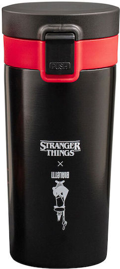 Bialetti Stainless Steel Thermos Bottle 380ml Stranger Things Black Stainless Steel