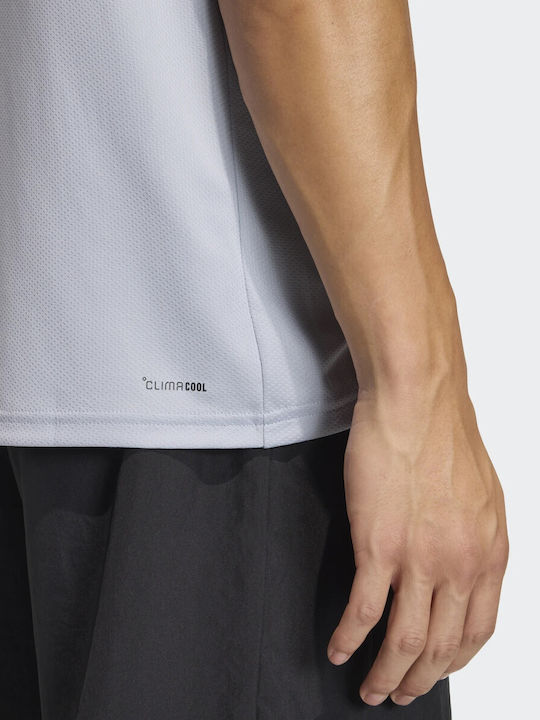 Essentials Base Sportliches T-Shirt Halo Silber