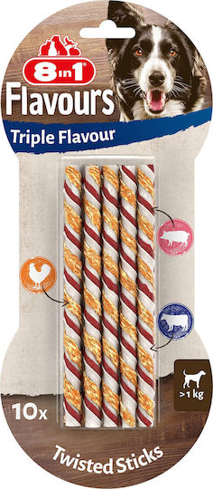 8in1 Dog Stick Treats Small Breeds with Meat, Pork, Beef and Chicken 10pcs
