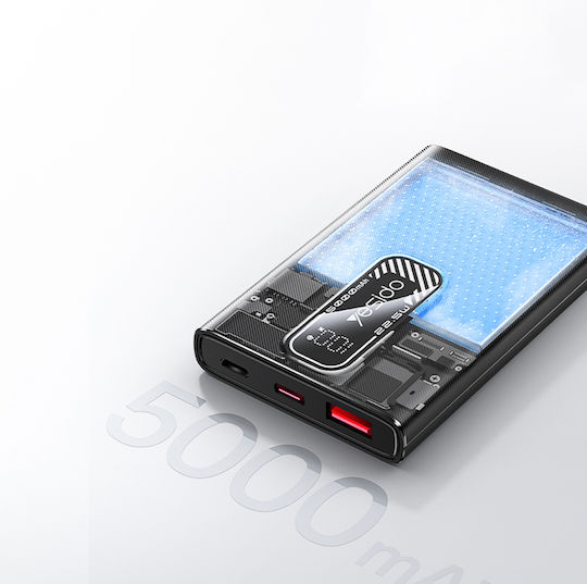 Yesido YP92 Power Bank 5000mAh 22.5W mit USB-A Ausgangsanschlüsse und USB-C Ausgangsanschlüsse Schwarz