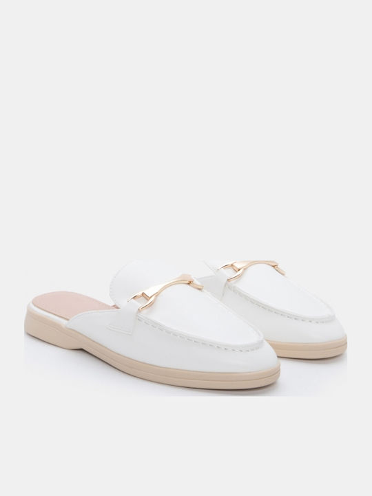Flat Mules σε Λευκό Χρώμα