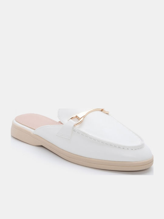 Flat Mules σε Λευκό Χρώμα