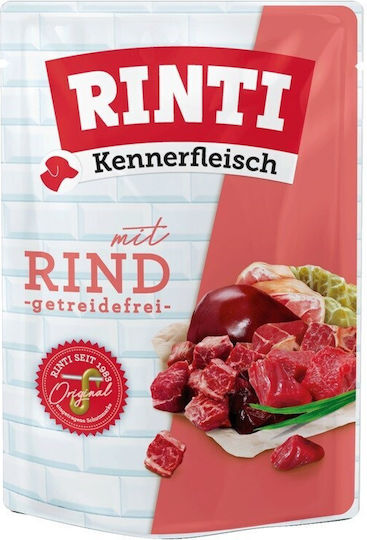 Rinti Kennerfleisch Pouch Wet Food Dogs in Pouches Diet with Calf Gluten-Free 400gr