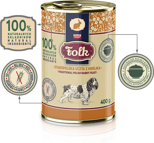 Dog Food Υγρή Τροφή Σκύλων με Κουνέλι χωρίς Σιτηρά 400gr